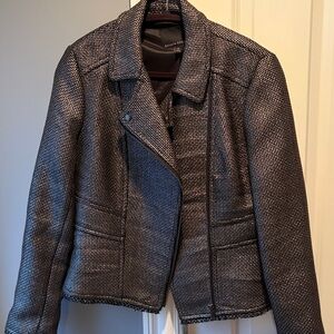 Banana Republic Black and Gray Moto Jacket